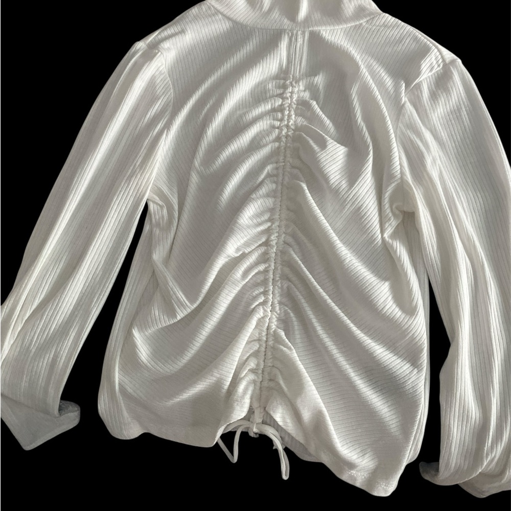 AFRM White Ruched Blouse